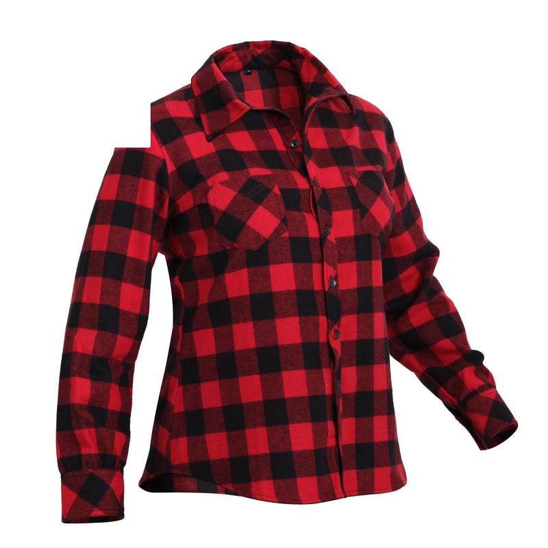 55739 Rothco Womens Plaid Flannel Shirt - Red / Black