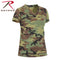 5653 Rothco Womens Long Length Camo V-Neck T-Shirt - Woodland Camo