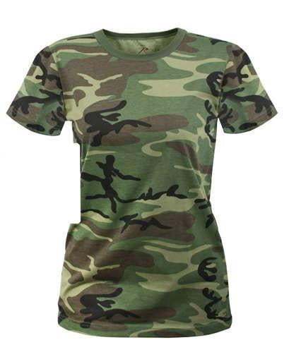 5678 Rothco Womens Woodland Camo Long Length T-Shirt