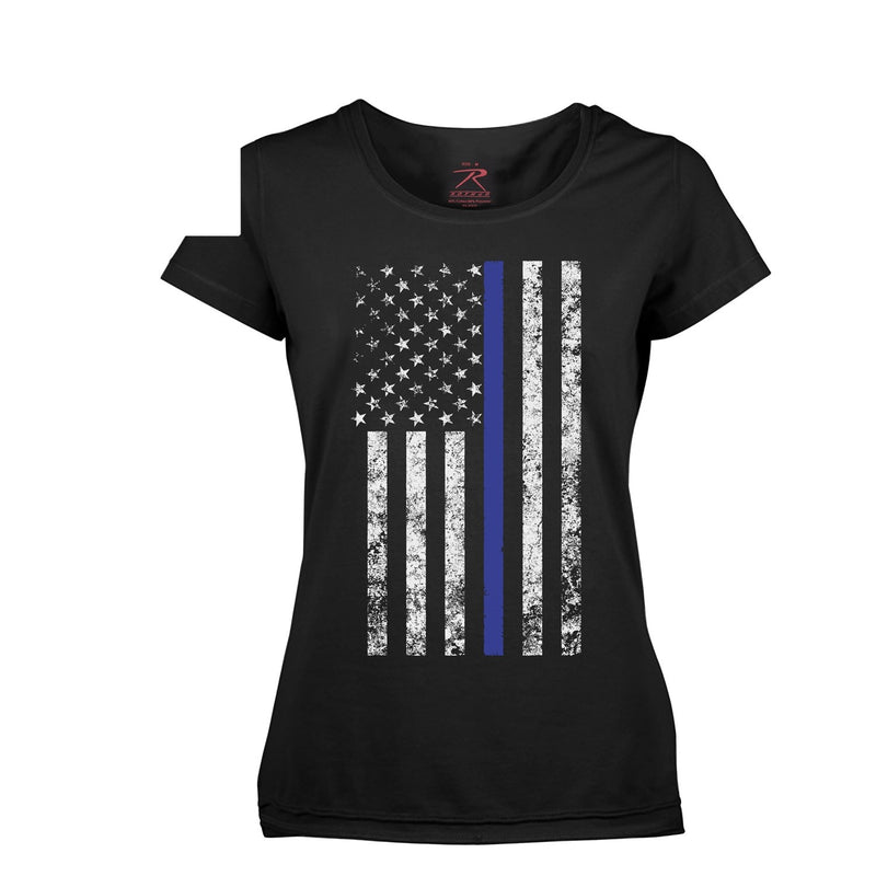 5688 Rothco Women's Thin Blue Line Longer T-Shirt - Black