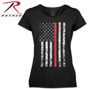 5698 Rothco Womens Thin Red Line Longer T-Shirt - Black