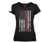 5698 Rothco Womens Thin Red Line Longer T-Shirt - Black