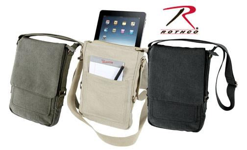 5795 Rothco Vintage Canvas Military Tech Bag-Sage Green, Black, Khaki