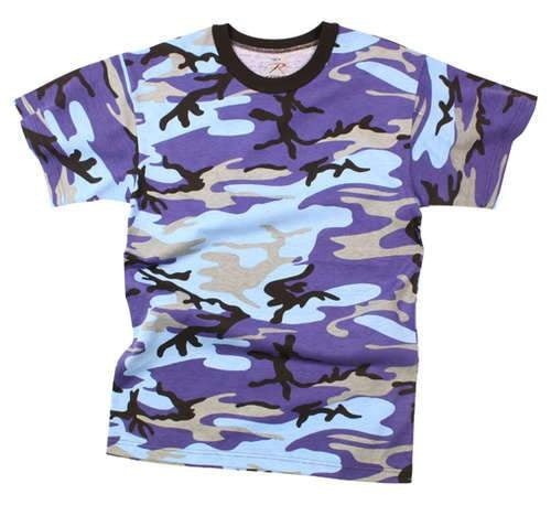 60173 Rothco Colored Camo T-Shirts - Electric Blue Camo