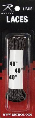 6061 Rothco Nylon Dress Shoe Lace - Black / 40"