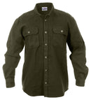4669 Rothco Heavy Weight Solid Flannel Shirt - Olive Drab