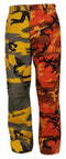 1830 Rothco Two-Tone Camo BDU Pants - Stinger Yellow / Savage Orange Camo