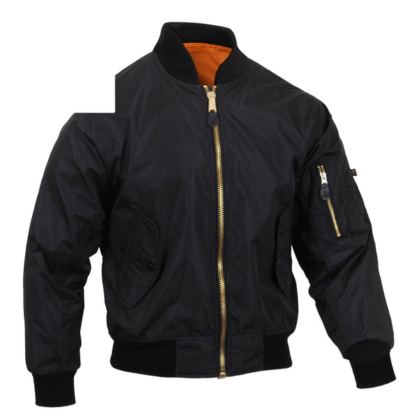 6320 Rothco Lightweight MA-1 Flight Jacket - Black