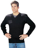 6344 Rothco Wool V-neck Sweater - Black