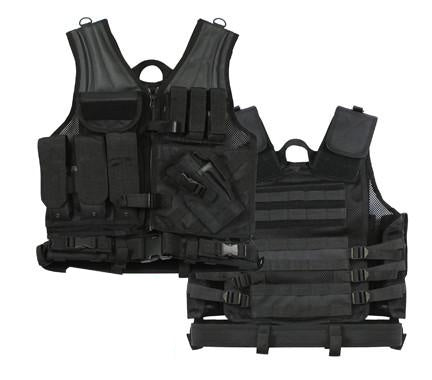 6491 Rothco Black Cross Draw Tactical Vest