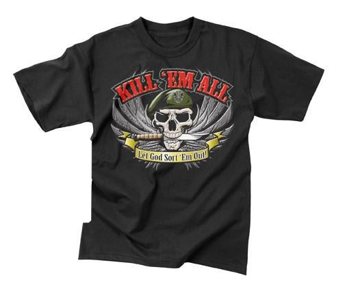 66160 Rothco Kill 'Em All T-Shirt - Black