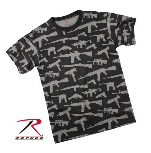66350 Rothco Vintage T-Shirt - Multi Print ''Guns'' - Black