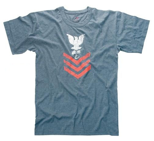 66640 Rothco Vintage ''Naval Rank Insignia'' Blue T-shirt