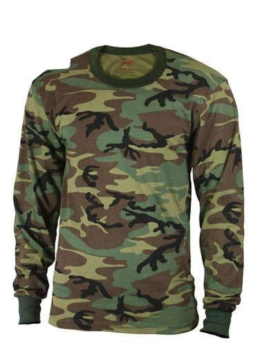 6705 Rothco Kids Long Sleeve Woodland Camouflage T-shirt