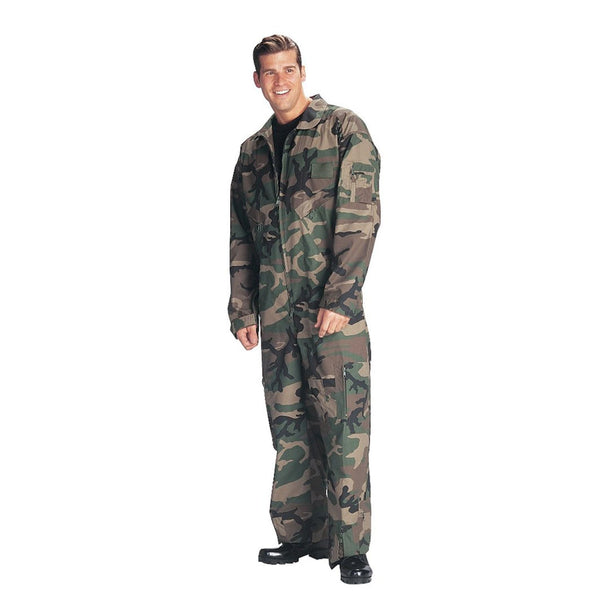 7003 Rothco Woodland Camo Long Sleeve Flightsuits