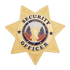 HWC 7104 7 Point Security Badge - Gold Tone
