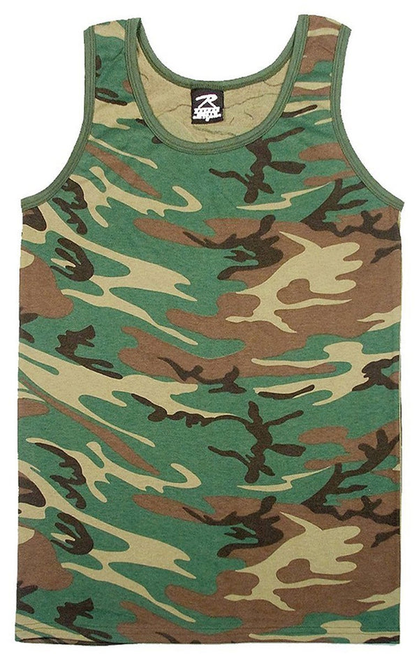 6702 Rothco Camo Tank Top - Woodland Camo