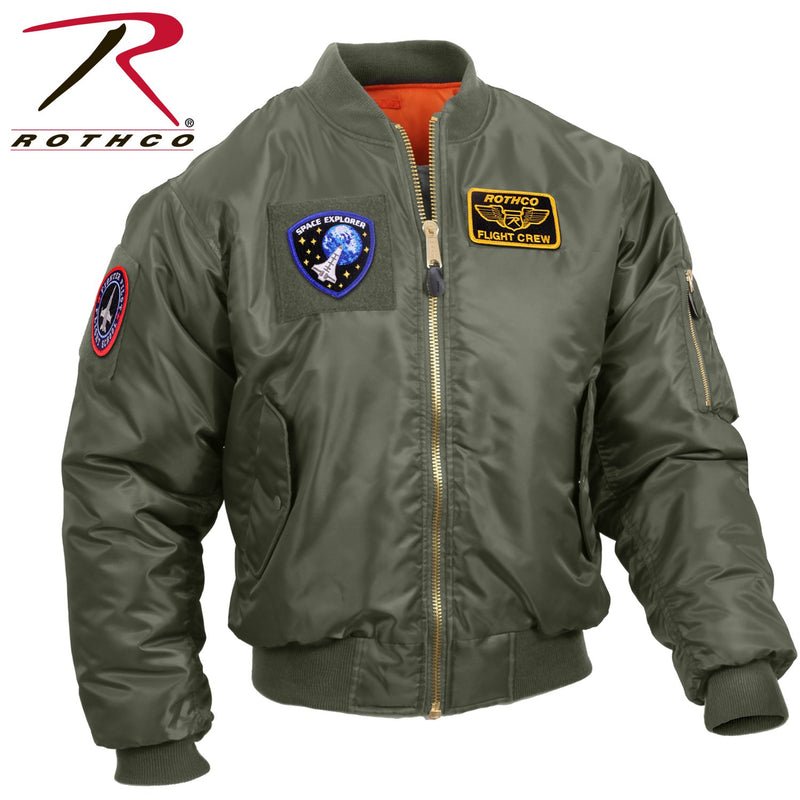 7240 Rothco MA-1 Flight Jacket with Patches - Sage Green