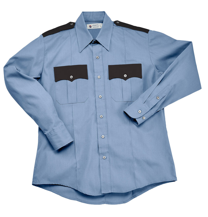 Liberty Uniform Long Sleeve Two-Tone Police Shirt Permanent Press Uniform Apparel, USA Made