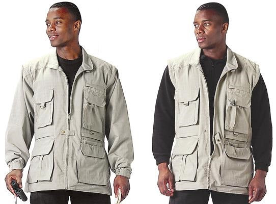 7590 Rothco Convertible Safari Jacket - Khaki