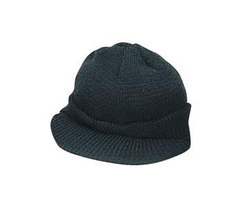 7708 Rothco Black Wool Jeep Cap