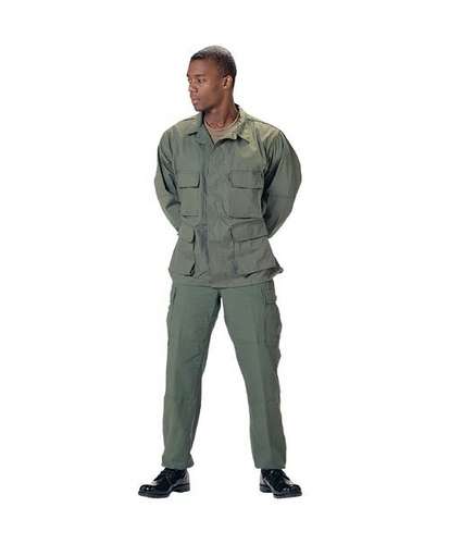 7837 Rothco Poly/Cotton Twill Solid BDU Shirts - Olive Drab