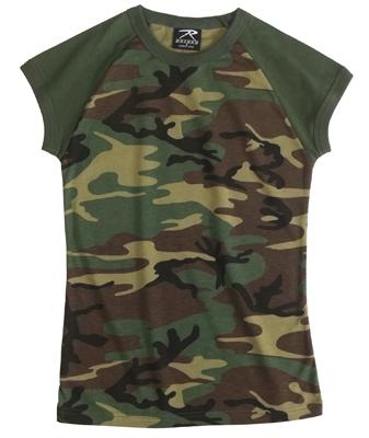 8034 Rothco Women's Woodland Short Sleeve Raglan T-shirt