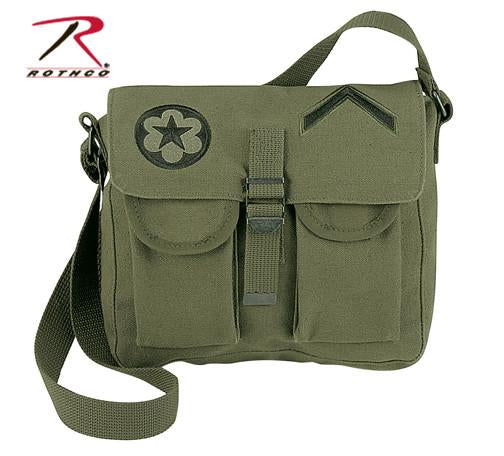 8277 Rothco Olive Drab Ammo Shoulder Bag w/Military Patches