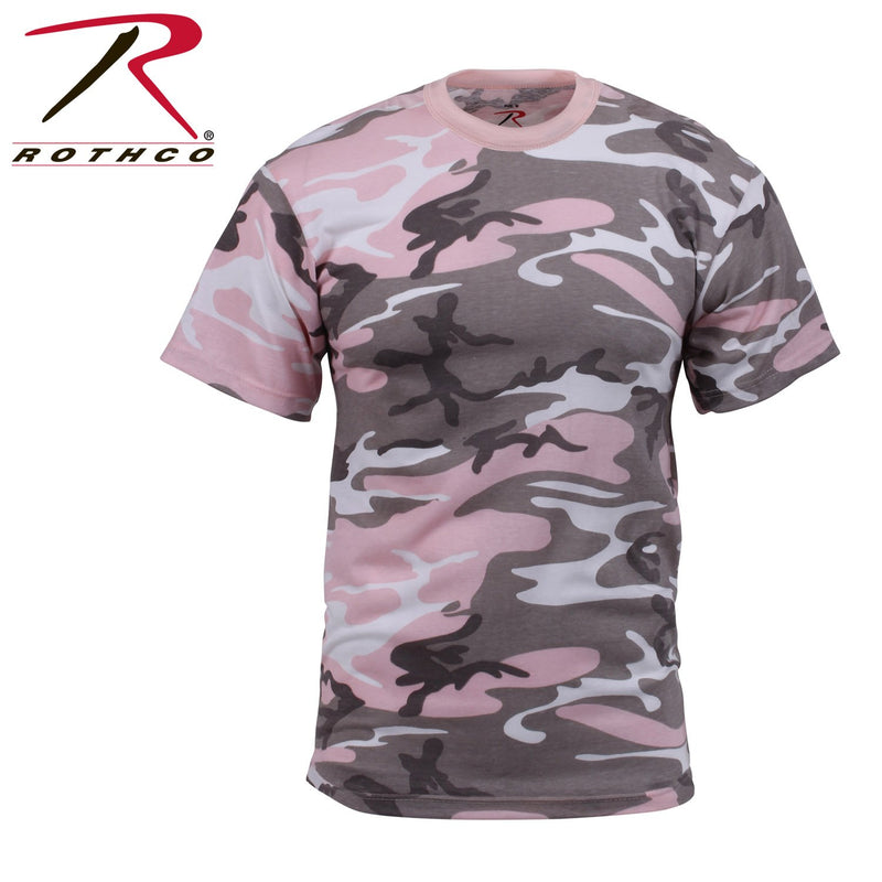 8681 Rothco Colored Camo T-Shirts - Subdued Pink Camo