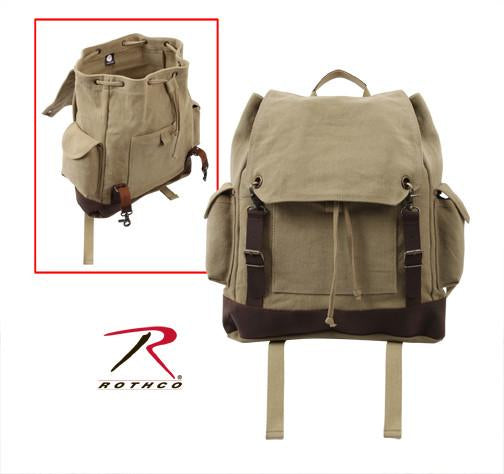 8708 Rothco Vintage Expedition Rucksack - Khaki