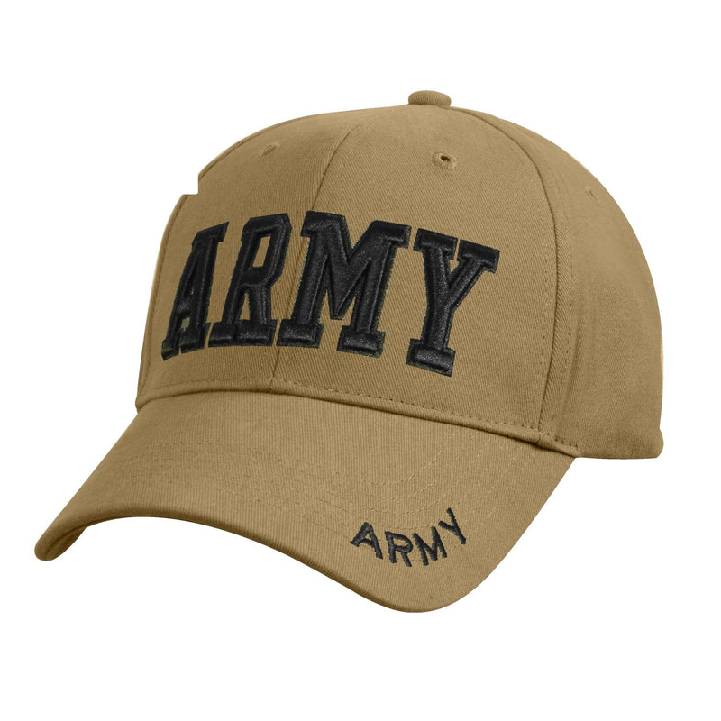8955 Rothco Deluxe Army Embroidered Low Profile Insignia Cap - Coyote Brown