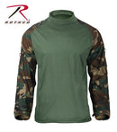 90025 Rothco Military FR NYCO Combat Shirt - Woodland Camo