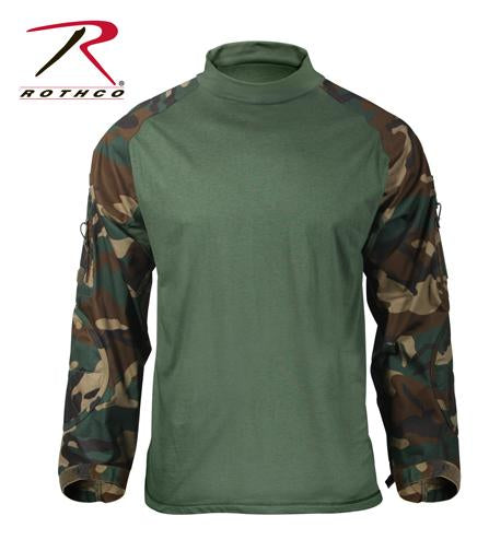 90025 Rothco Military FR NYCO Combat Shirt - Woodland Camo