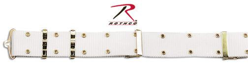 9059 Rothco GI Style Pistol Belt With Metal Buckles - White