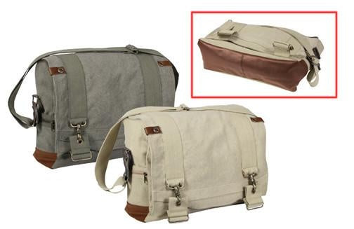 9110 ROTHCO VINTAGE CANVAS B-15 PILOT MESSENGER BAG