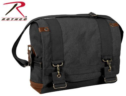 9117 Rothco Vintage Black B-15 Pilot Messenger Bag