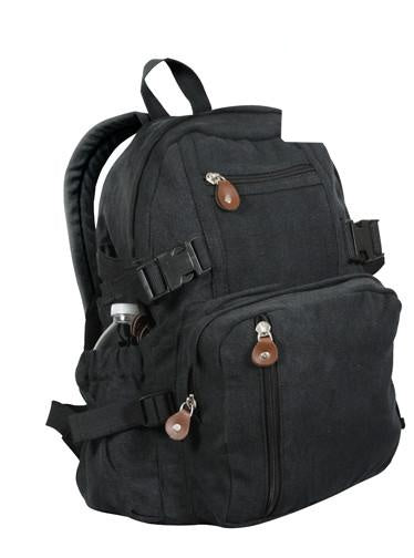 9153 ROTHCO VINTAGE CANVAS MINI BACKPACK - BLACK