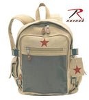9165 Rothco Deluxe Khaki Vintage Star Mesh Front Backpack