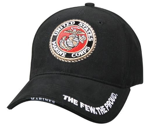 9327 DELUXE LOW PROFILE CAP BLK - ''USMC'' G & A LOGO