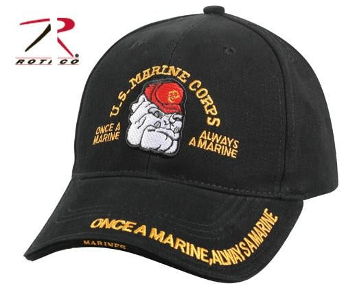 9339 DELUXE LOW PROFILE CAP - BLACK MARINE BULLDOG