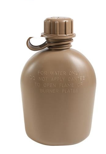 936 ROTHCO 3PC GI PLASTIC CANTEEN - 1 QUART - COYOTE BROWN