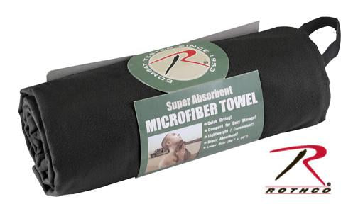 93 Rothco Microfiber Towel - Black / 30" X 50"