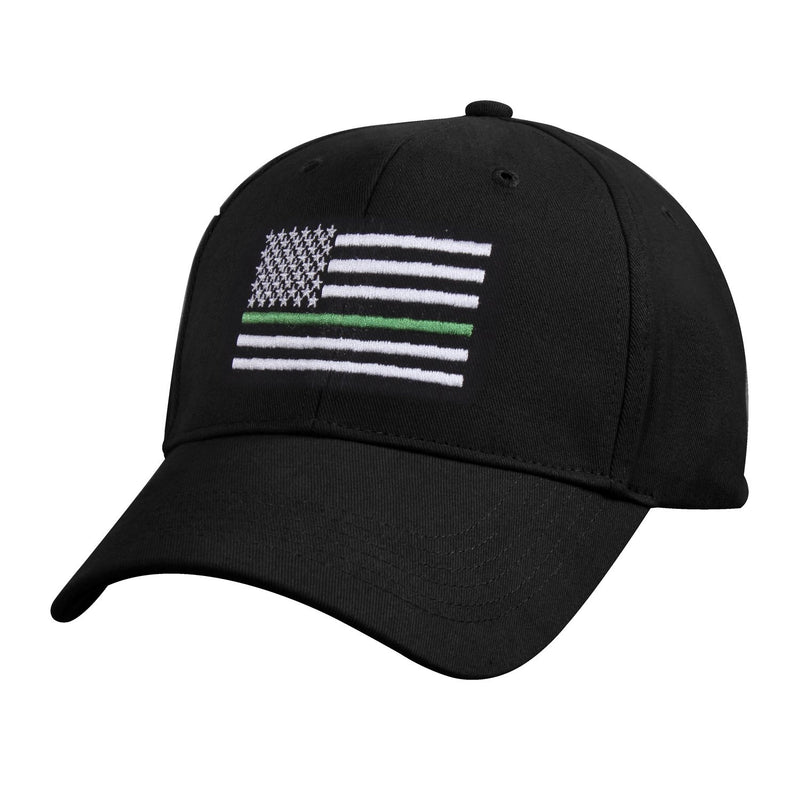9556 Rothco Thin Green Line Flag Low Pro Cap - Black