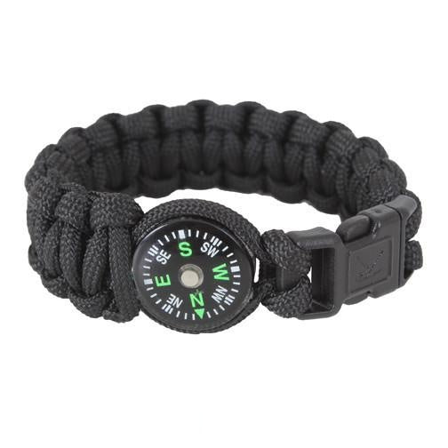 957 Rothco Paracord / Compass Bracelet - Black