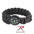 957 Rothco Paracord / Compass Bracelet - Black