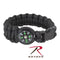 957 Rothco Paracord / Compass Bracelet - Black