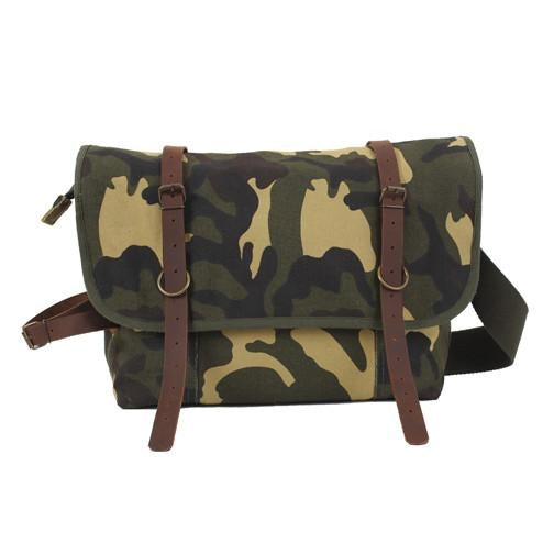9614 Rothco Camo Canvas Explorer Shoulder Bag/leather