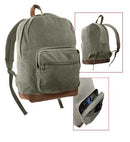 9666 ROTHCO CANVAS TEARDROP PACK - OLIVE DRAB WITH LEATHER ACCENTS