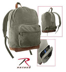 9666 Rothco Olive Drab Vintage Canvas Teardrop Backpack w/Leather Accents