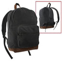 9667 ROTHCO CANVAS TEARDROP PACK - BLACK WITH LEATHER ACCENTS